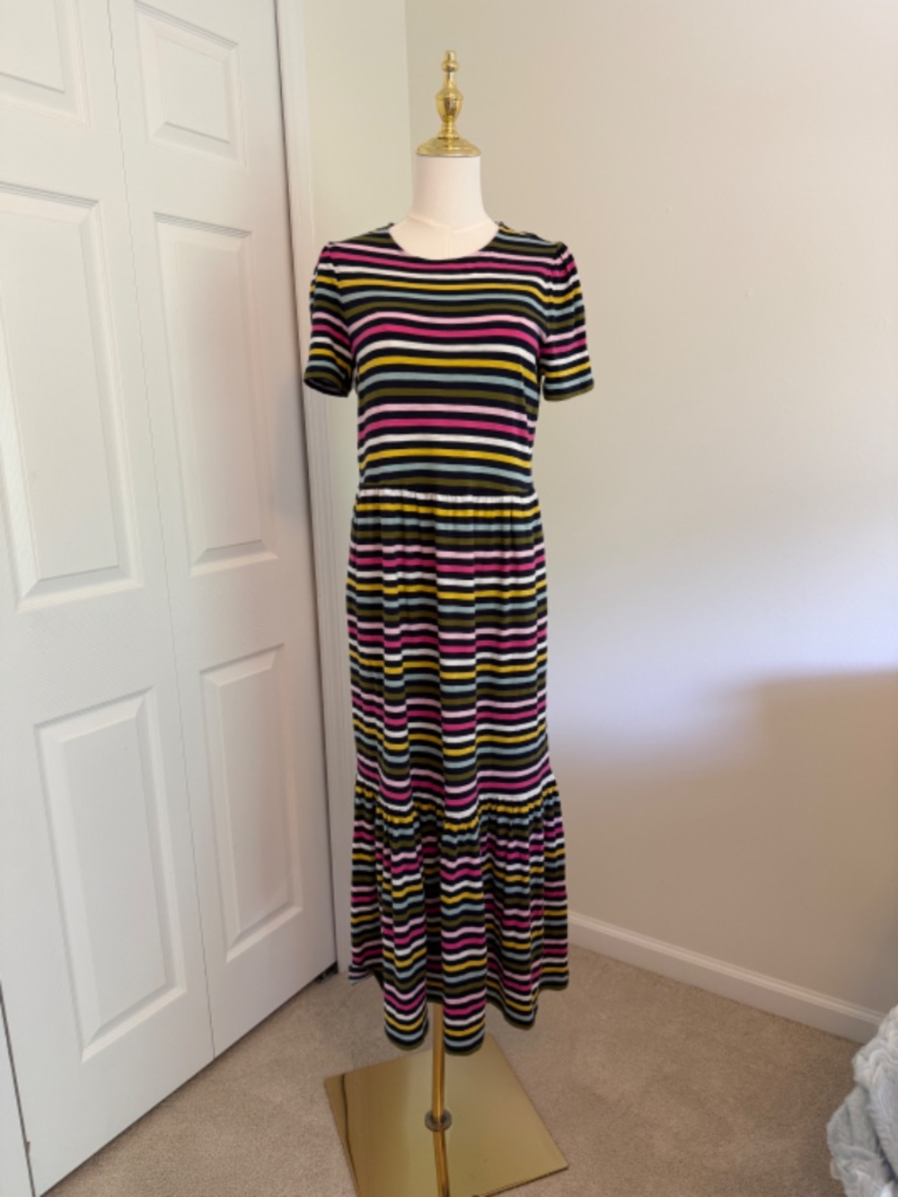 Boden Emma Tiered Jersey Maxi Dress – US 8 Colorful Short Sleeves - Picture 2 of 12